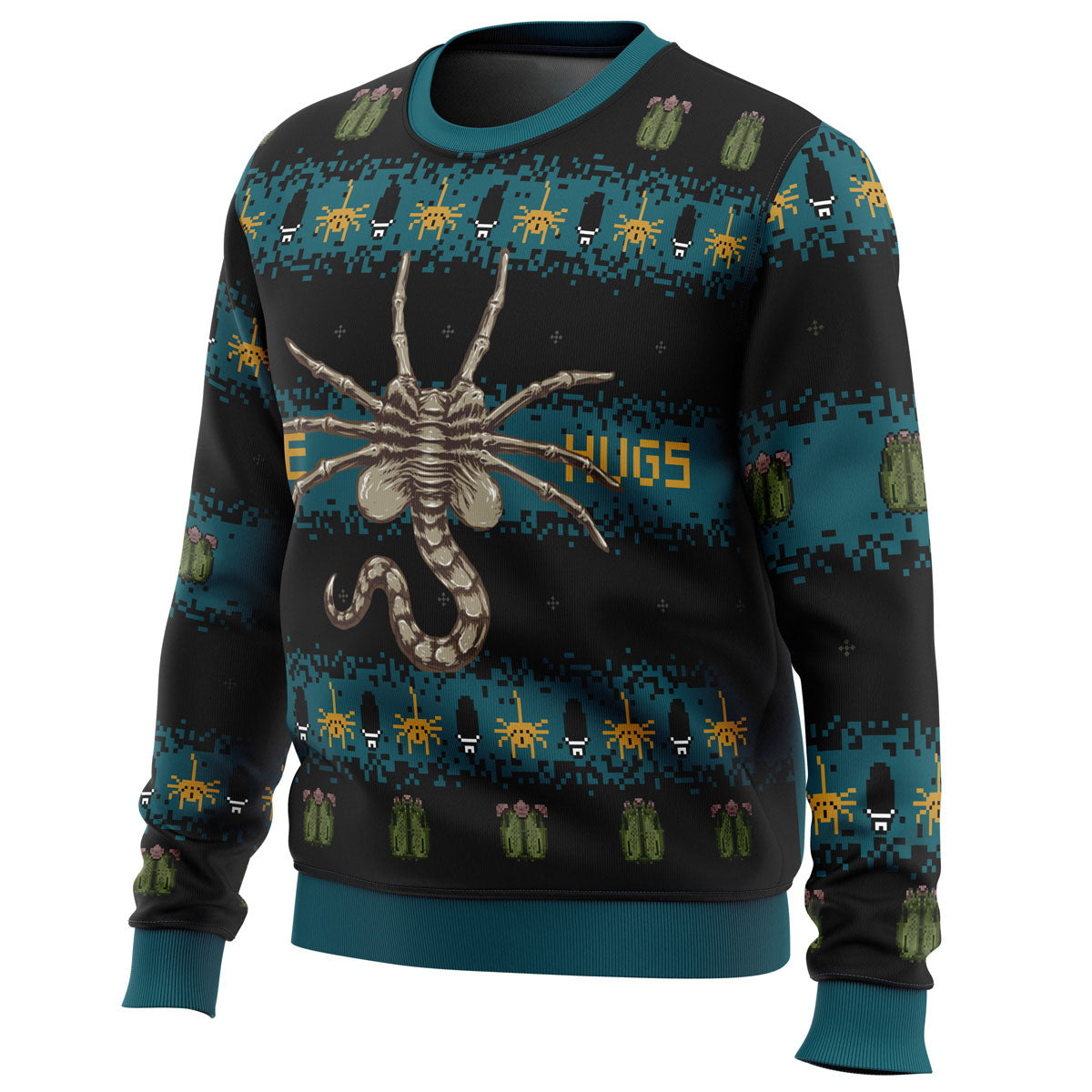 Free Hugs Alien Facehugger Ugly Christmas Sweater