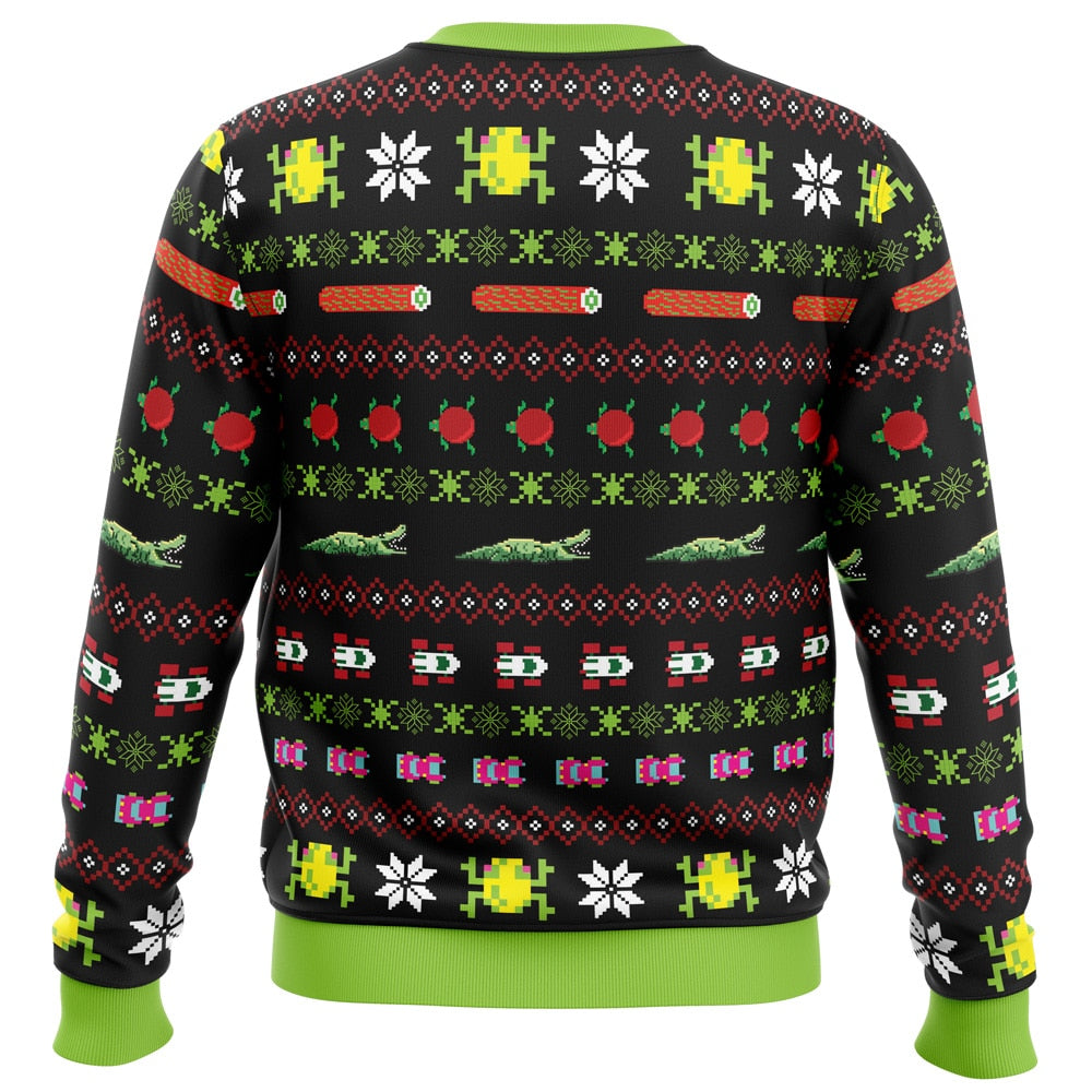 Frogs, Logs & Automobiles Frogger Ugly Christmas Sweater