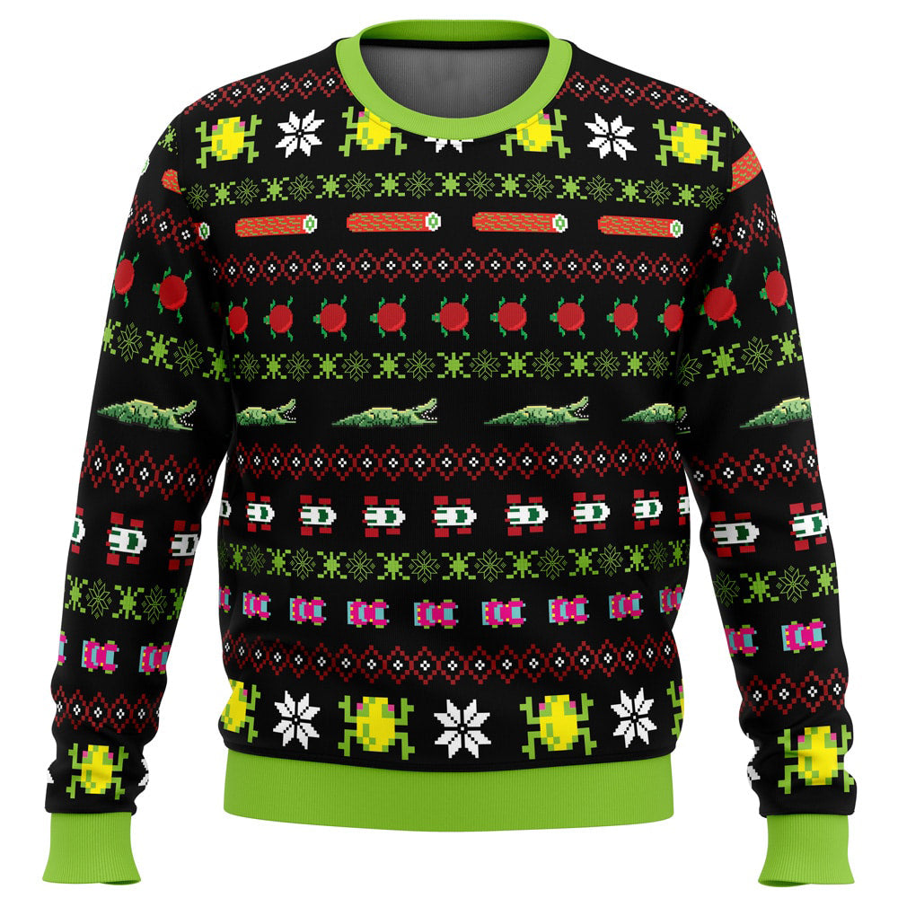 Frogs, Logs & Automobiles Frogger Ugly Christmas Sweater