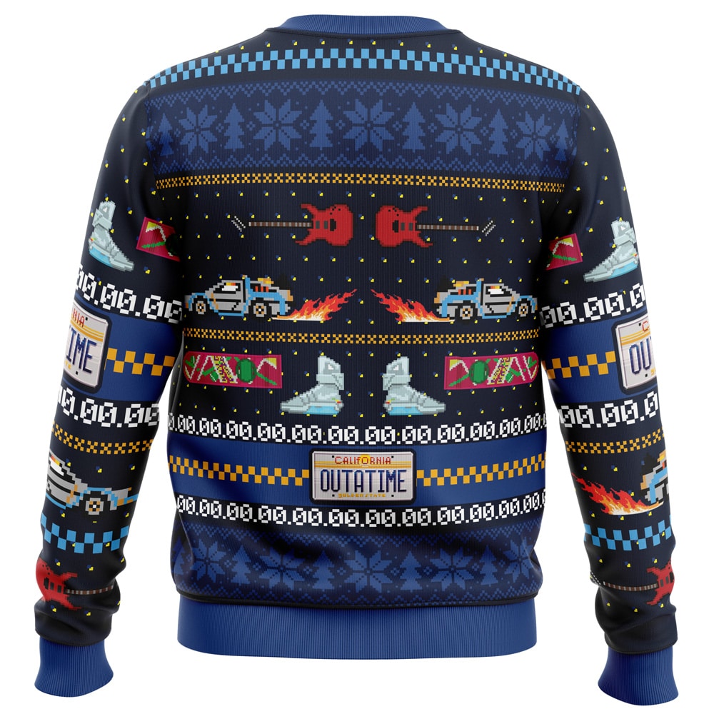 Get Back in Time For Christmas Back to the Future Ugly Christmas Sweater