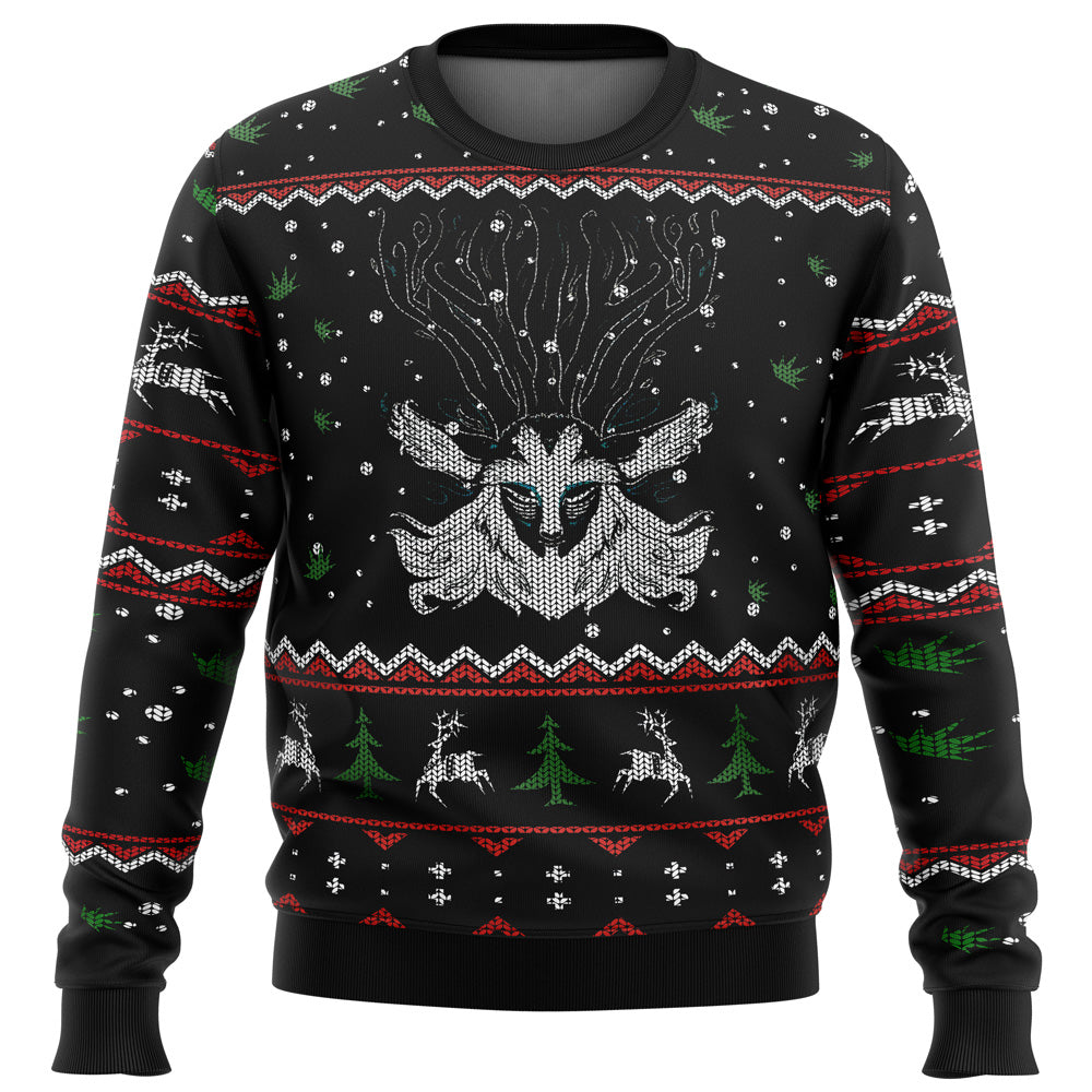 Ghibli Forest Spirit Ugly Christmas Sweater