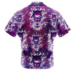 Ghostly Evolution Gastly Haunter Gengar Pokemon Button Up Hawaiian Shirt