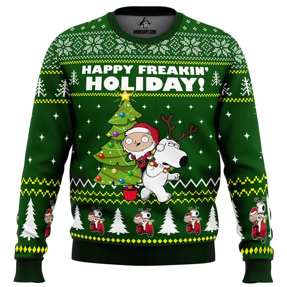 Happy Freakin Holidays Family Guy Ugly Christmas Sweater