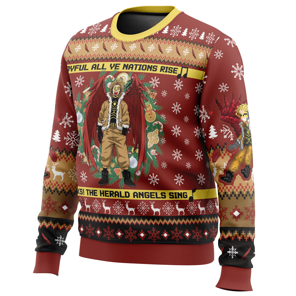 Hawks Singing Christmas Song My Hero Academia Ugly Christmas Sweater