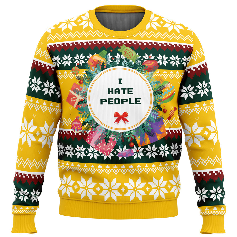 I Hate People Parody Ugly Christmas Sweater