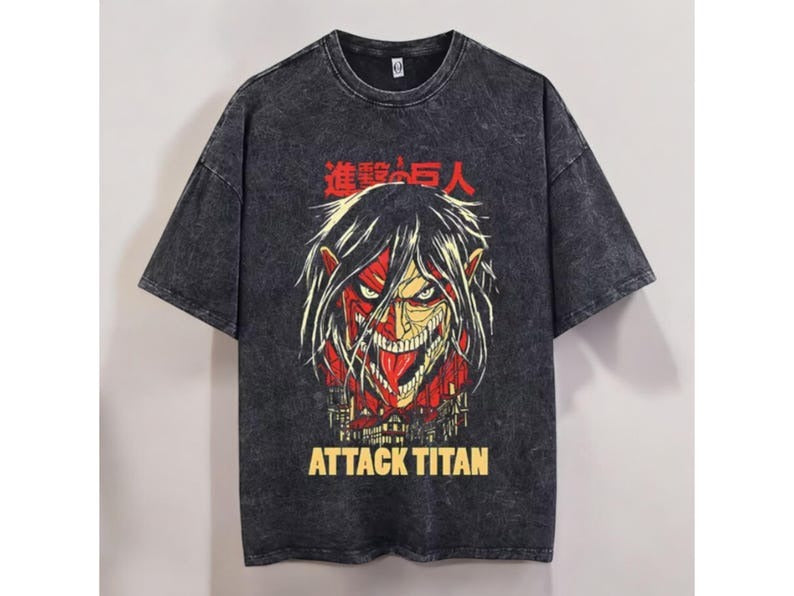 "Camiseta De Attack On Titan" Vintage Oversize T Shirt