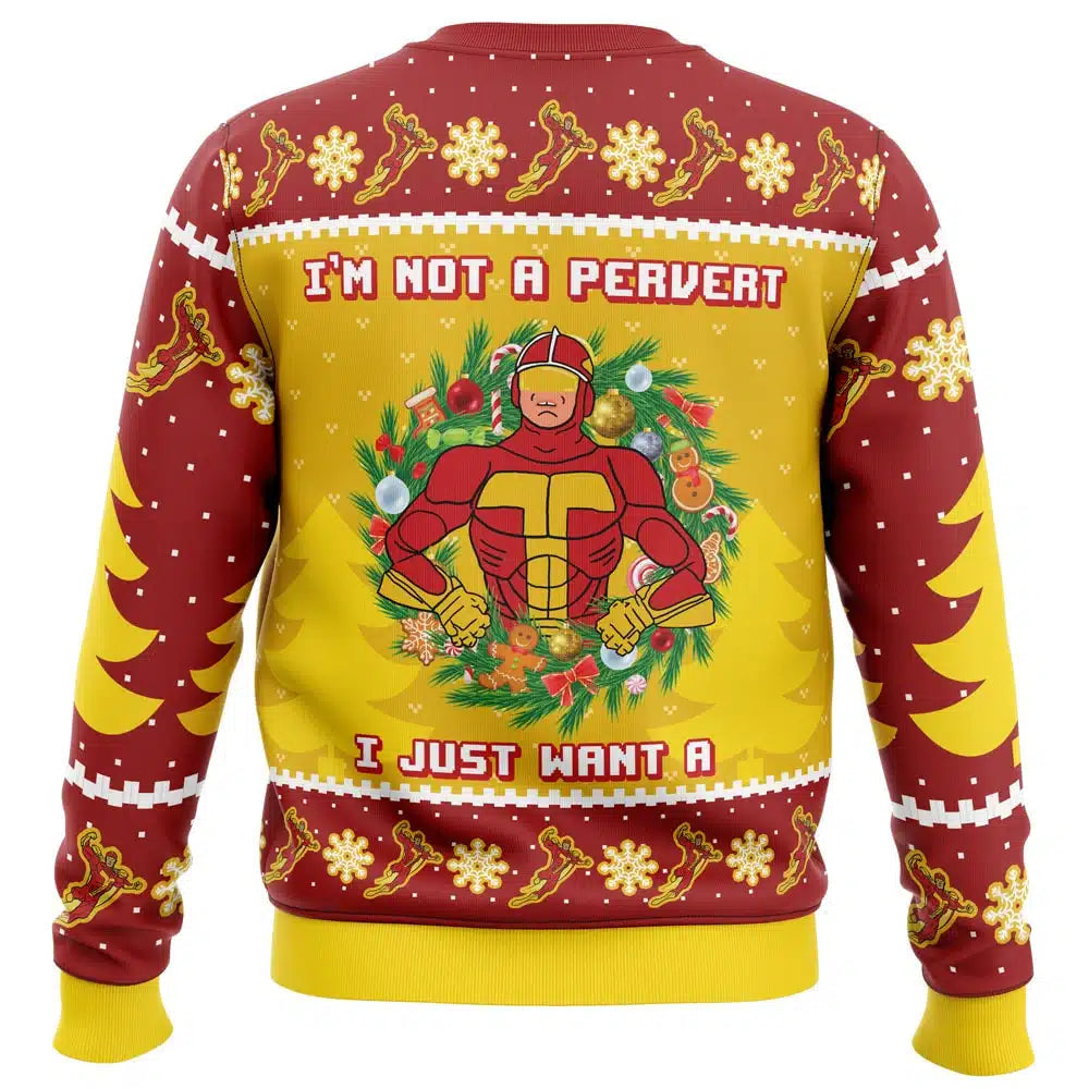 I'm not a pervert Turbo Man Ugly Christmas Sweater