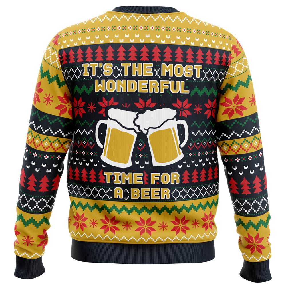 It's The Most Wonderful Time For A Beer Parody Ugly Christmas Sweater