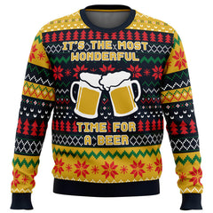 It's The Most Wonderful Time For A Beer Parody Ugly Christmas Sweater