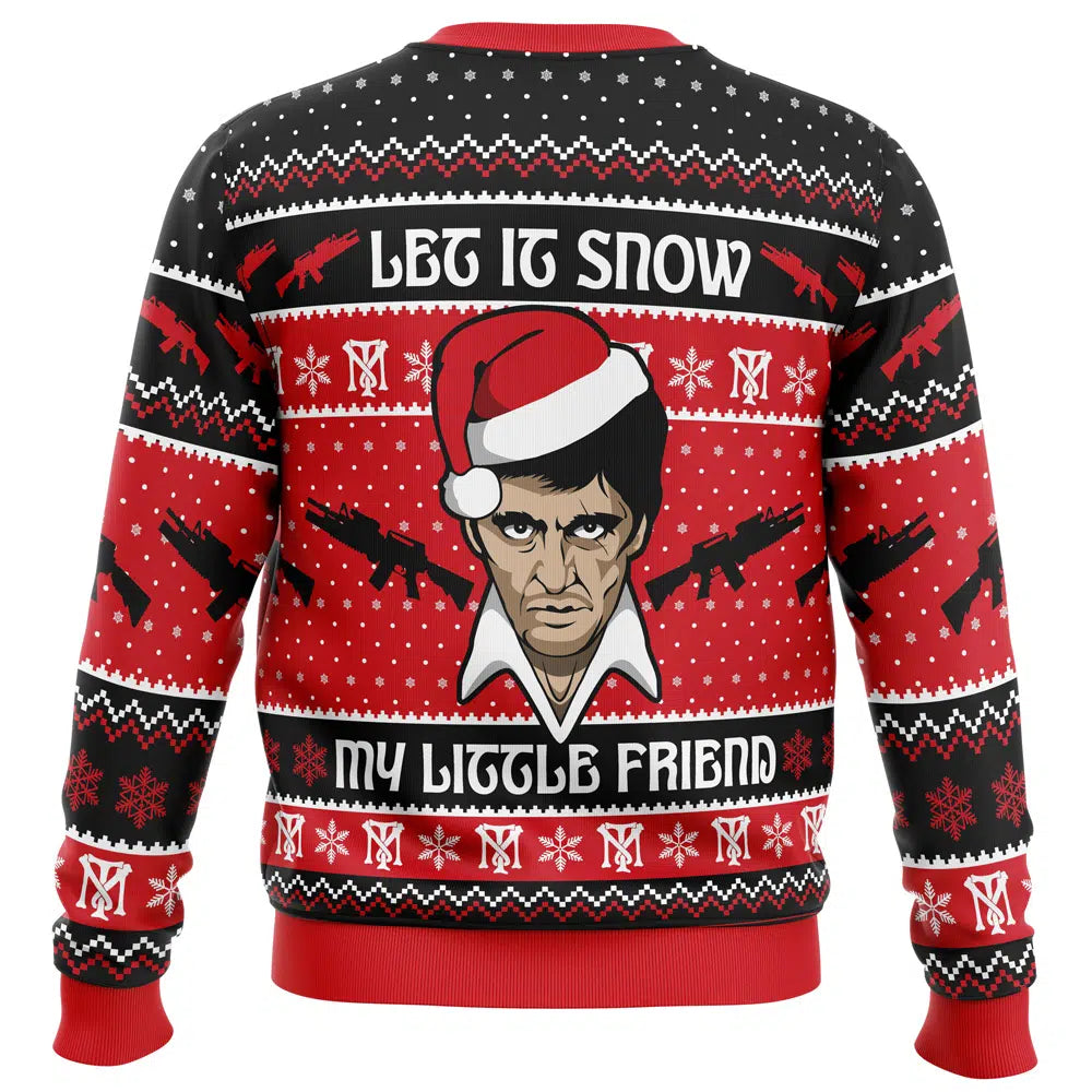 Let It Snow Scarface Ugly Christmas Sweater