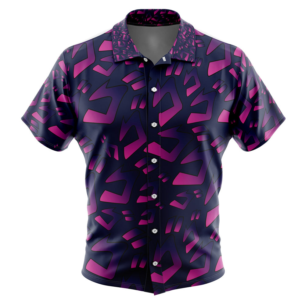 Menacing Aura JoJo's Bizarre Adventure Button Up Hawaiian Shirt