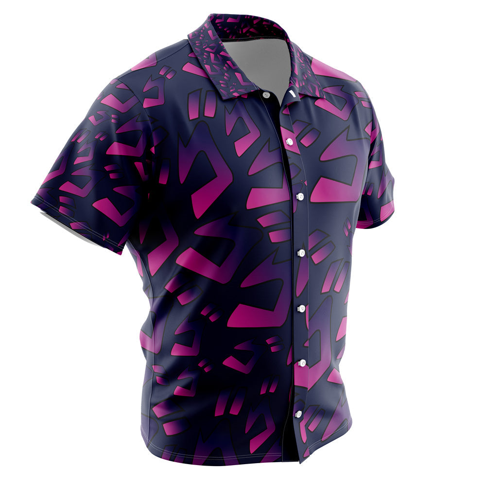 Menacing Aura JoJo's Bizarre Adventure Button Up Hawaiian Shirt