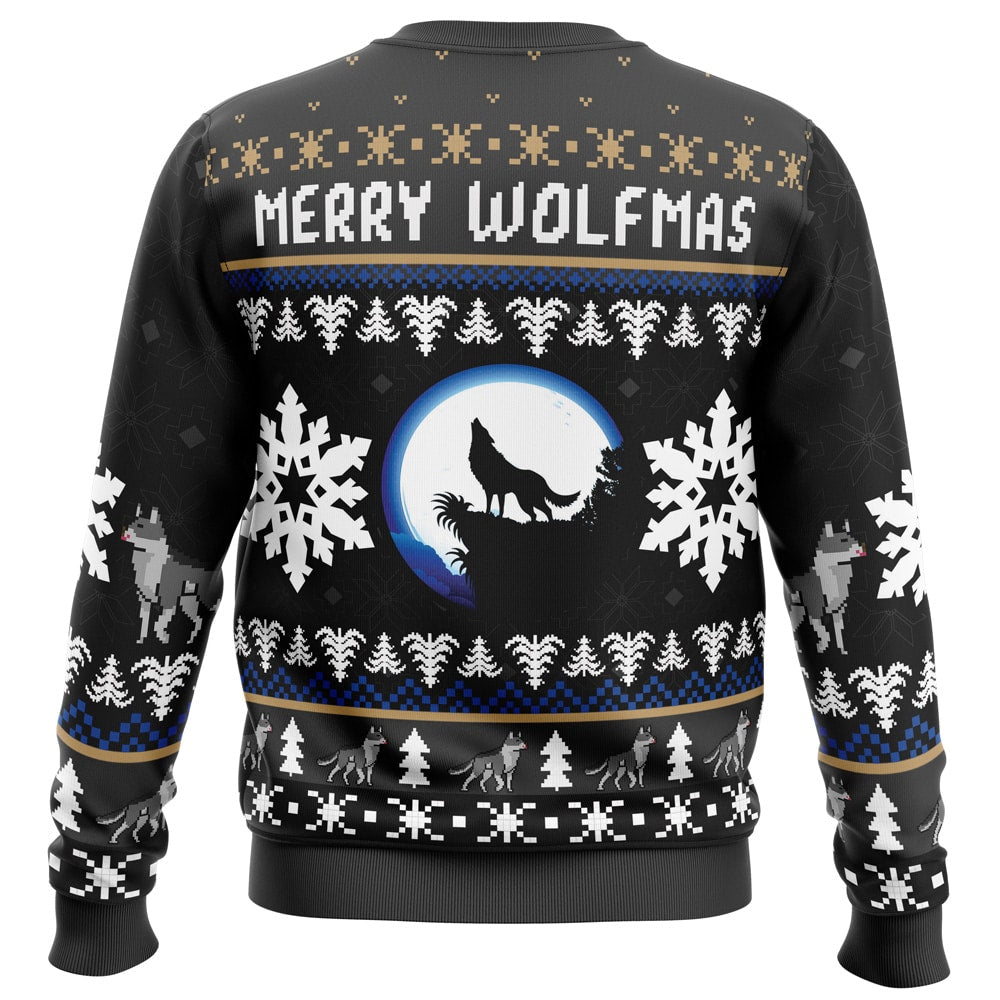 Merry Wolfmas Wolf Ugly Christmas Sweater