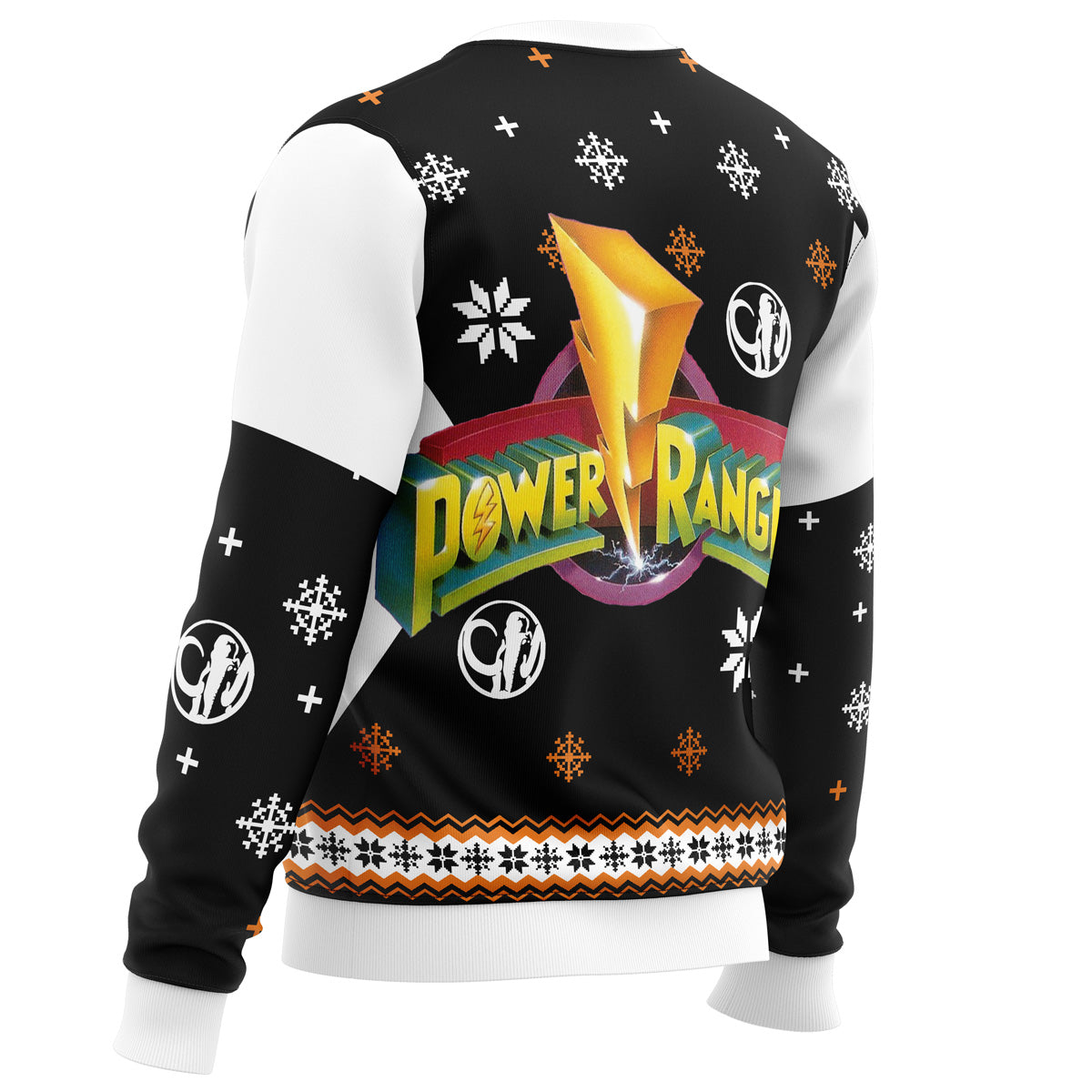 Mighty Morphin Power Rangers Black Ugly Christmas Sweater