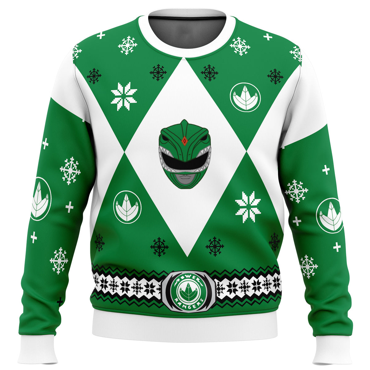 Mighty Morphin Power Rangers Green Ugly Christmas Sweater