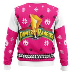 Mighty Morphin Power Rangers Pink Ugly Christmas Sweater