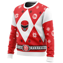 Mighty Morphin Power Rangers Red Ugly Christmas Sweater