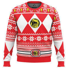 Mighty Morphin Red Ranger Power Rangers Ugly Christmas Sweater