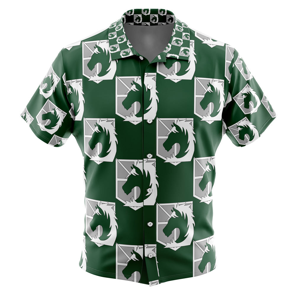 Military Police Attack on Titan Button Up Hawaiian Shirt