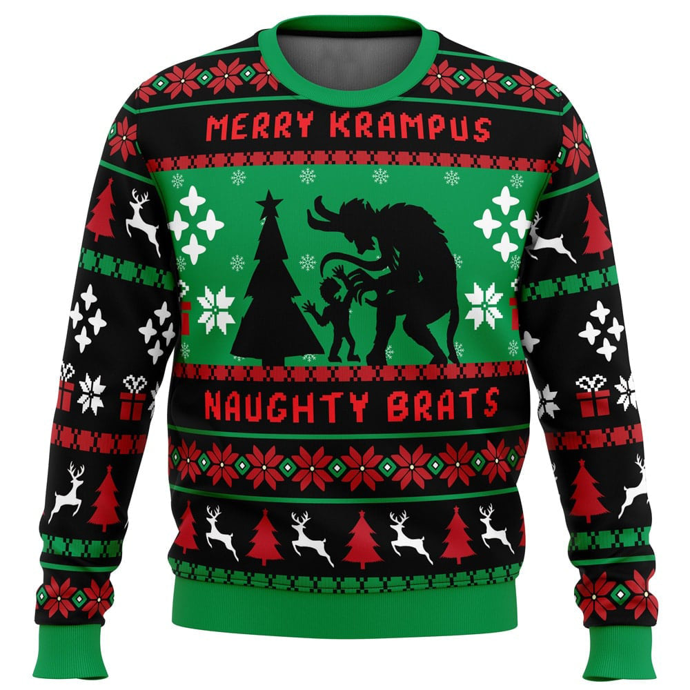 Naughty Brats Krampus Ugly Christmas Sweater