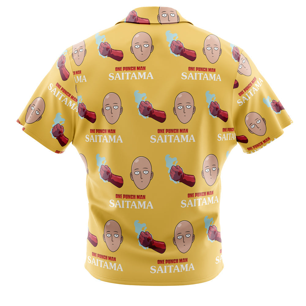 Power Saitama One Punch Man Button Up Hawaiian Shirt