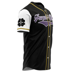 Purple Orcas Black Clover Baseball Jersey