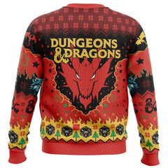 Ruby Dragon Dungeons and Dragons Ugly Christmas Sweater