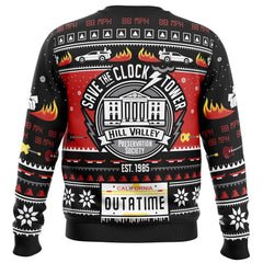 Save The Clock Tower Back To The Future Ugly Christmas Sweater