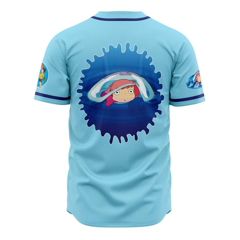 Sea Creatures Ponyo Studio Ghibli Baseball Jersey