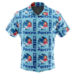 Sea Creatures Ponyo Studio Ghibli Button Up Hawaiian Shirt