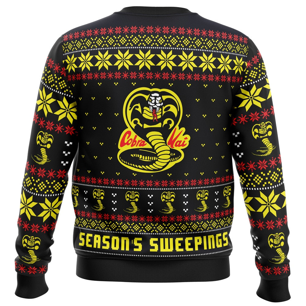 Season's Sweepings Cobra Kai Karate Kid Ugly Christmas Sweater