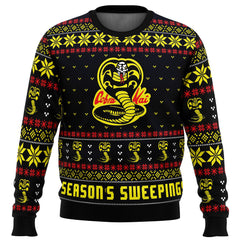 Season's Sweepings Cobra Kai Karate Kid Ugly Christmas Sweater