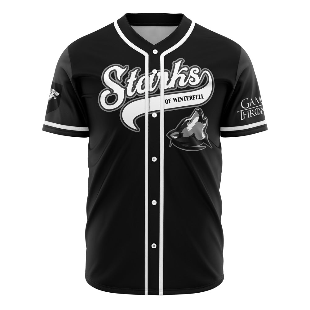 Starks of Winterfell Black Game of Thrones Baseball Jersey