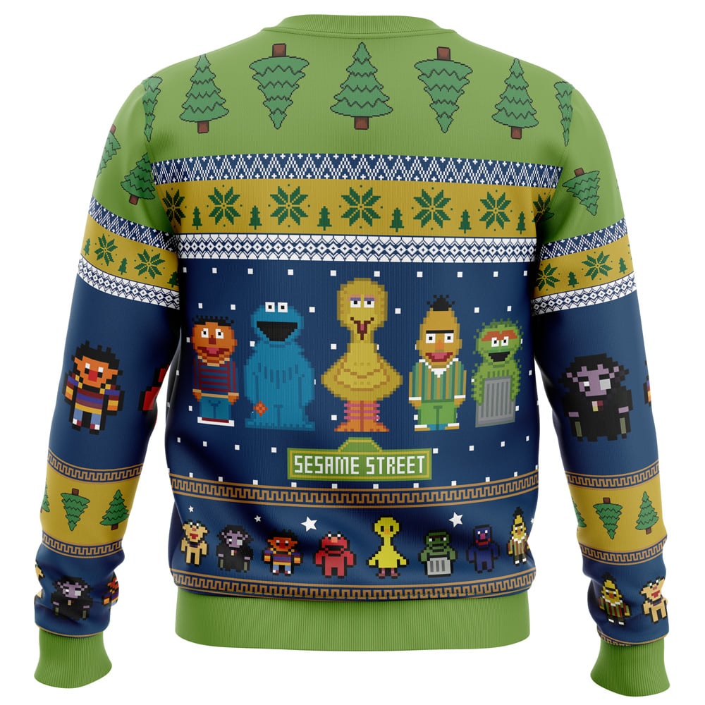 The Main Characters on Sesame Street Ugly Christmas Sweater