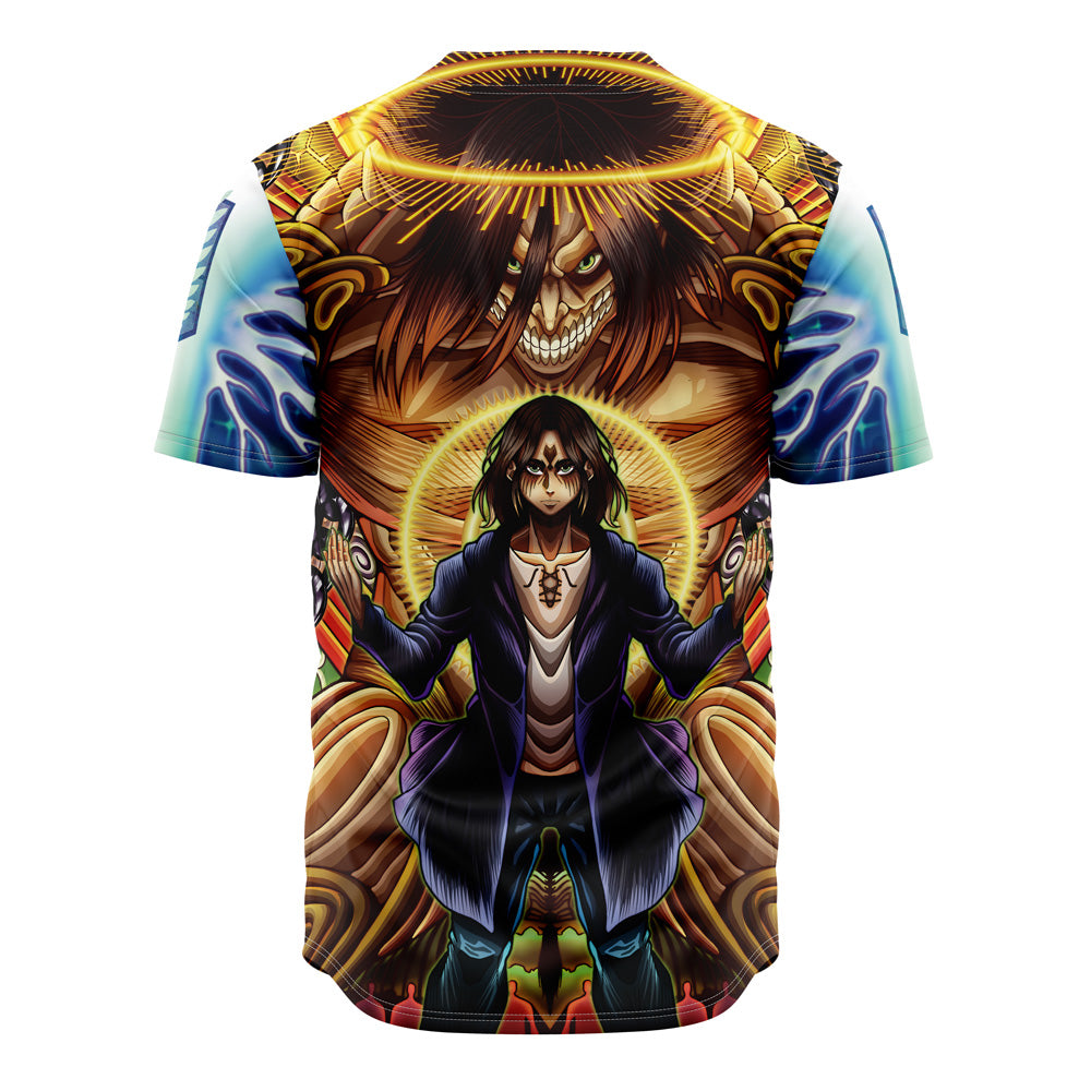 Trippy Eren Yeager Timeskip Attack on Titan Baseball Jersey