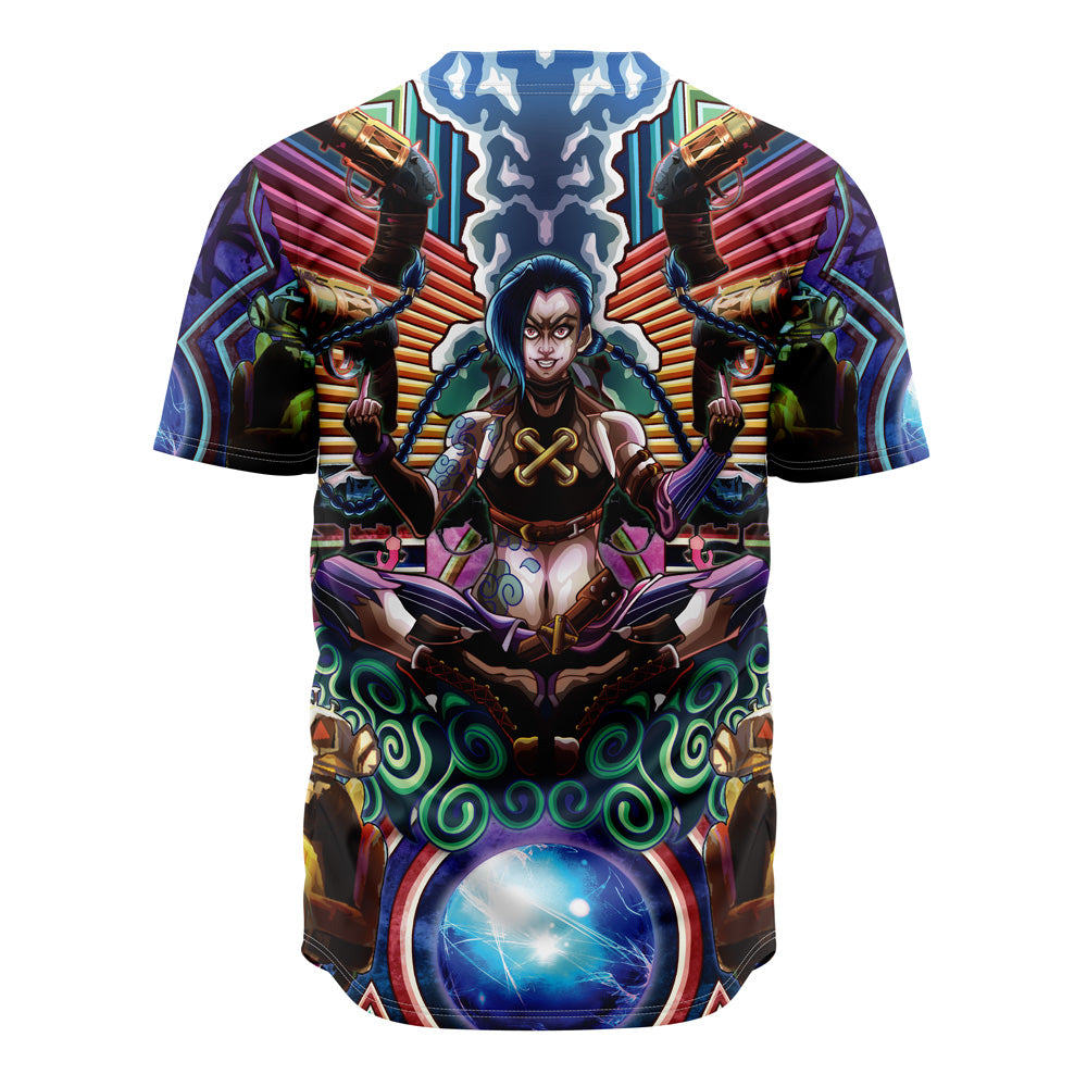 Trippy Jinx Arcane League of Legends Baseball Jersey