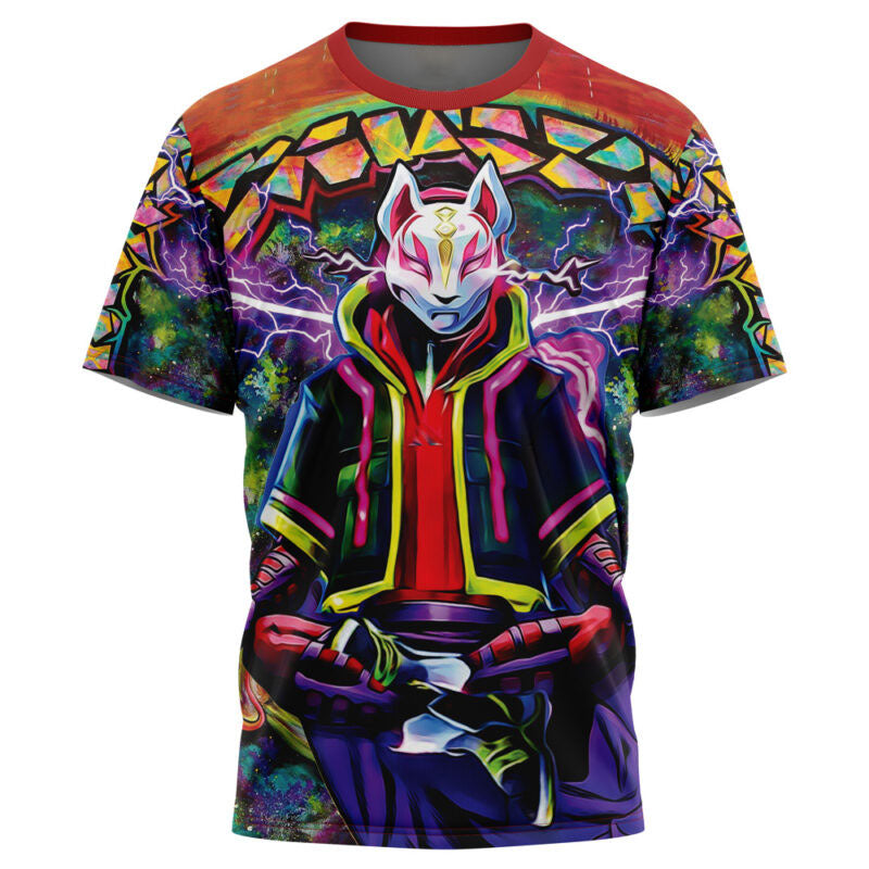 Trippy Kitsune Drift Mask Fortnite T-Shirt