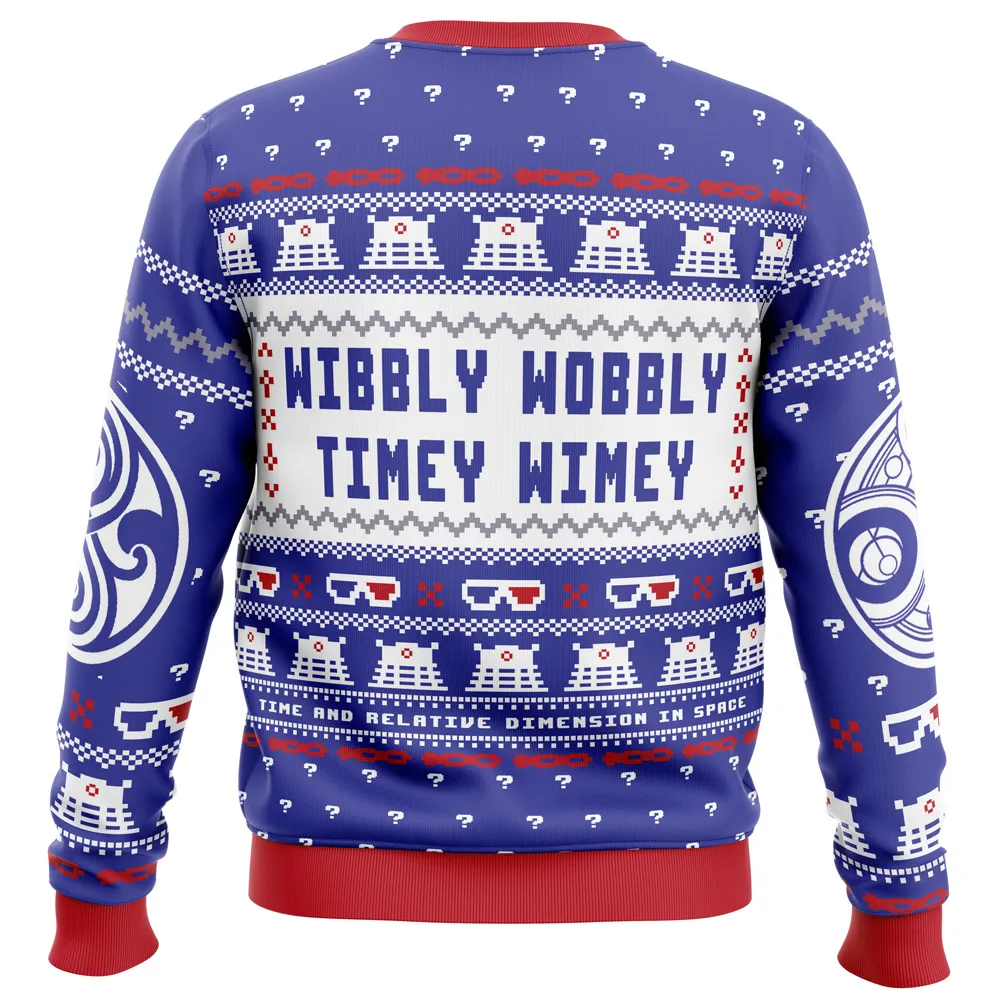 Wibbly Wobbly Doctor Who DC Ugly Christmas Sweater