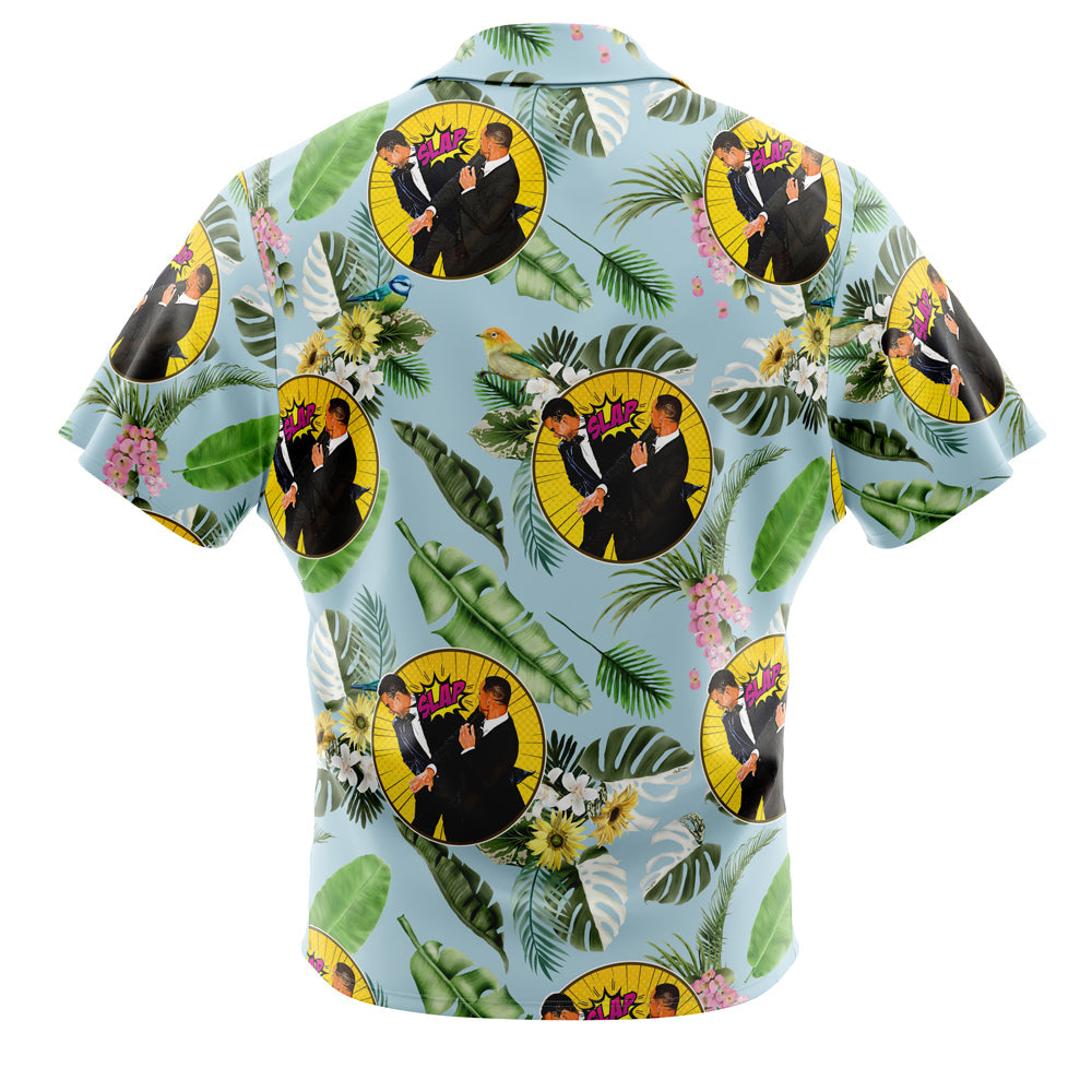 Will Smith Slaps Chris Rock Meme Button Up Hawaiian Shirt