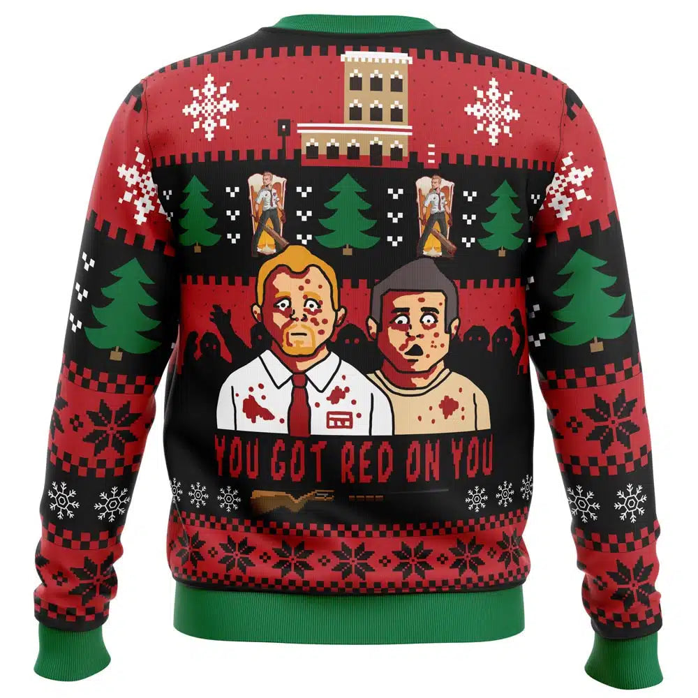 You're Got Red On You Shaun of the Dead Ugly Christmas Sweater