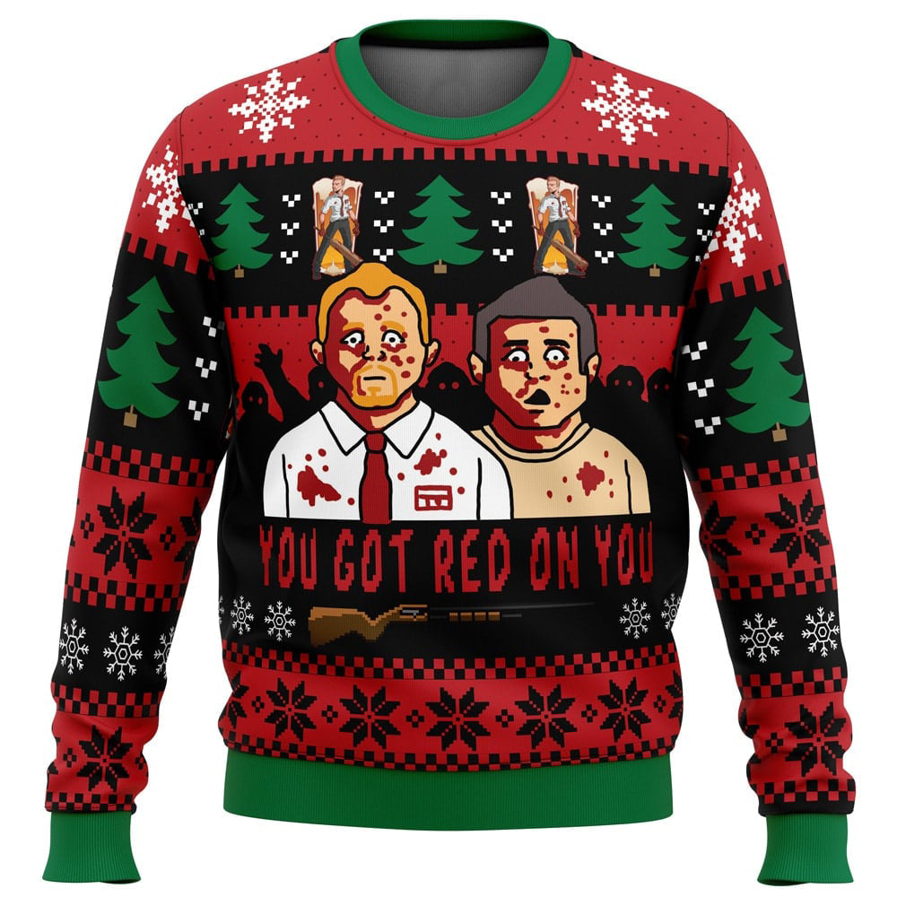 You've Got red On You Shaun of the Dead Ugly Christmas Sweater